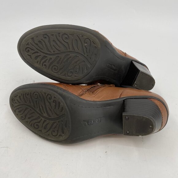 Earth Brown Pleated Buckle Accent Heels | Size 6.5 - Picture 6 of 8